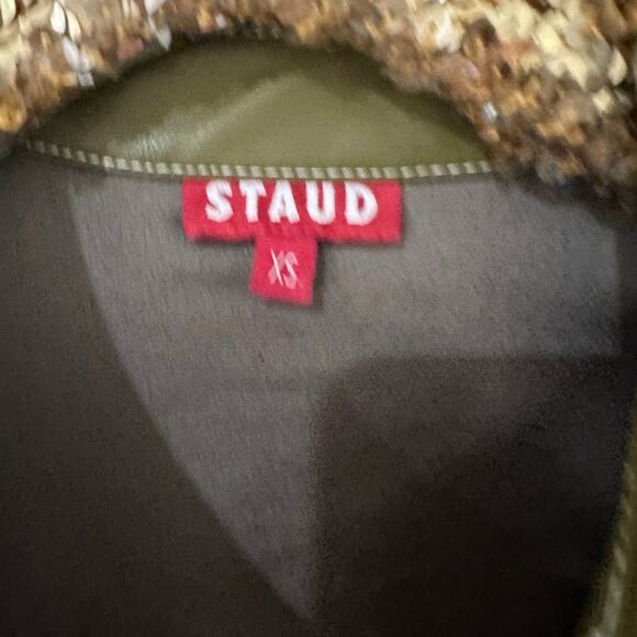 XS STAUD Green Faux Leather Lynn Belted Mini Dress - Picture 4 of 7